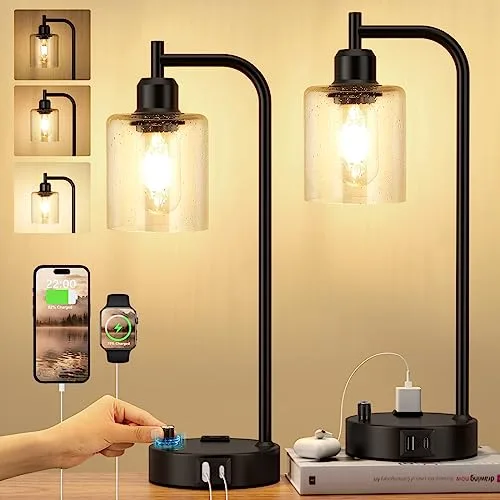 INNQOO Industrial Bedside Lamp Set of 2