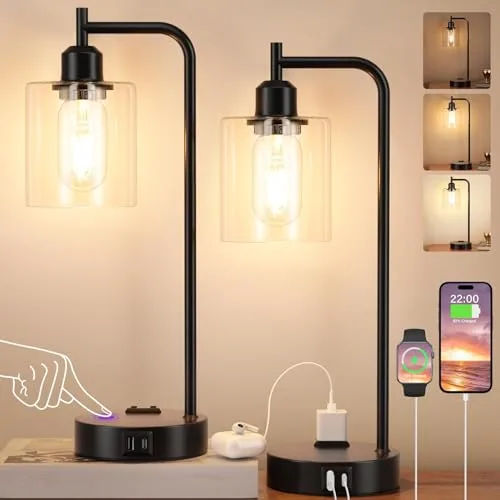 INNQOO Industrial Touch Lamp Set of 2