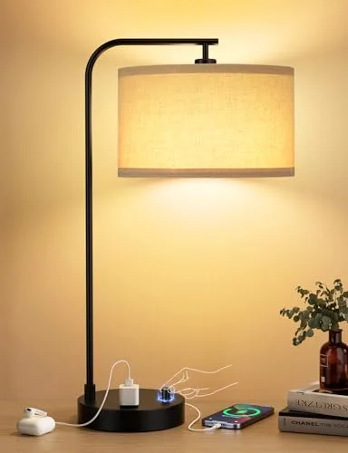 INNQOO Tall Linen Table Lamp