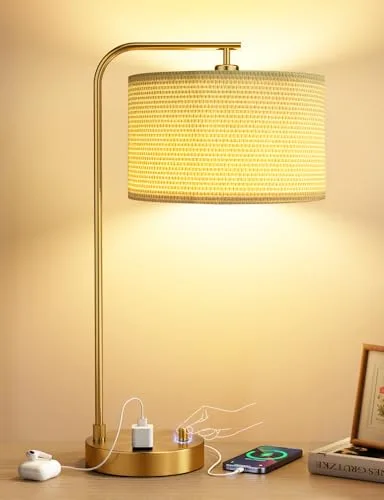 INNQOO Tall Linen Table Lamp